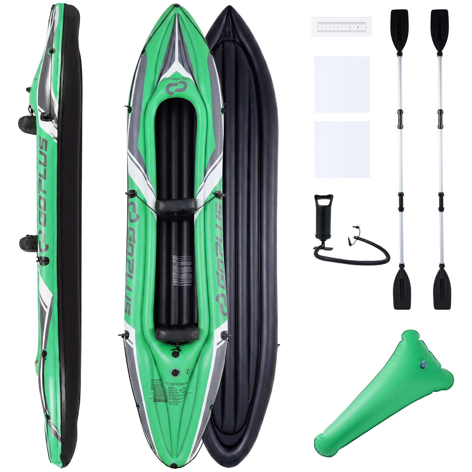 Inflatable Kayak 2 Person, Heavy Duty Tandem Touring Kayak w/ Aluminum Paddles