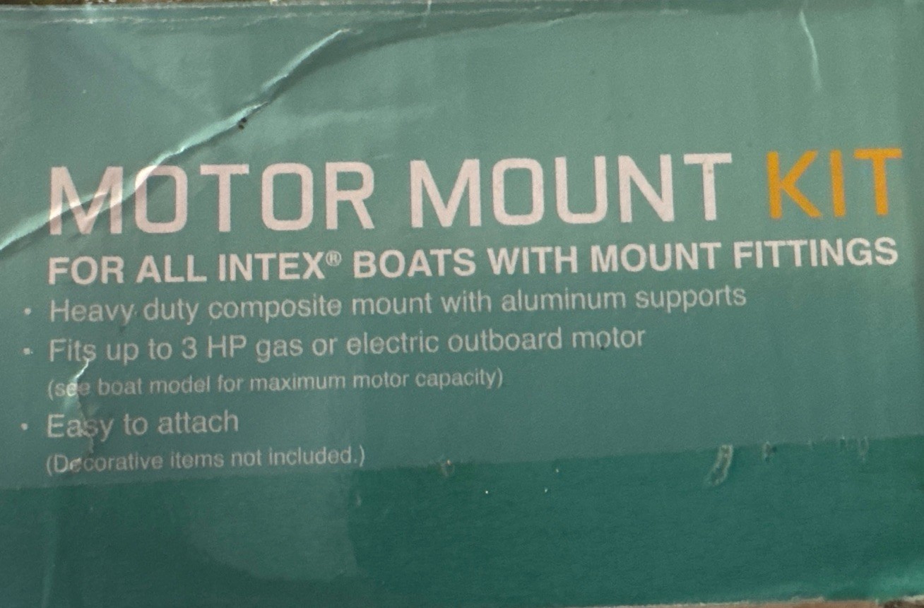 INTEX Motor Mount Kit for Inflatable Boats Fits Up to 3HP Motor NEW IN BOX