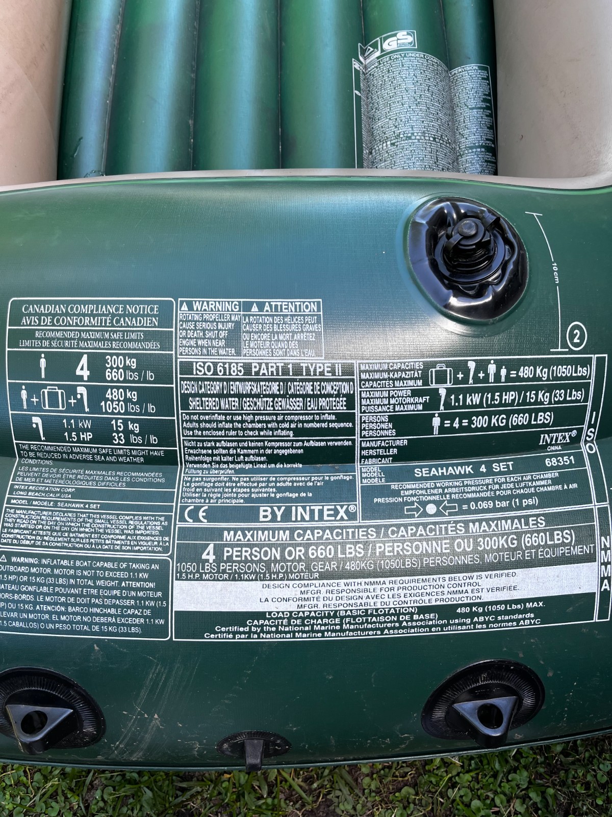 Intex 68380EP Seahawk 3 Inflatable Boat with Accessories – Green