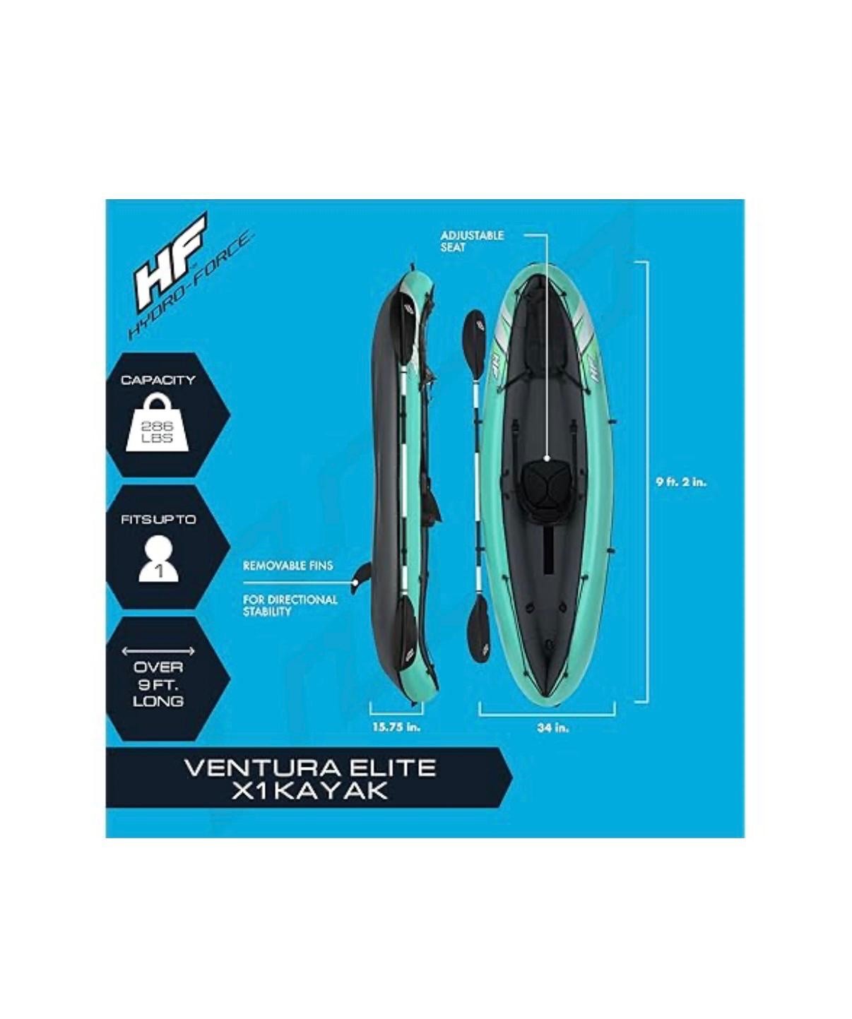Hydro Force Inflatable Kayak Set | Includes Seat, Paddle, Hand Pump New