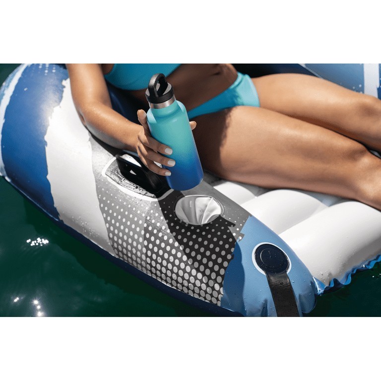 Intex RIVER LOUNGE Inflatable Water Float, 51” Diameter, Blue/White 🆕