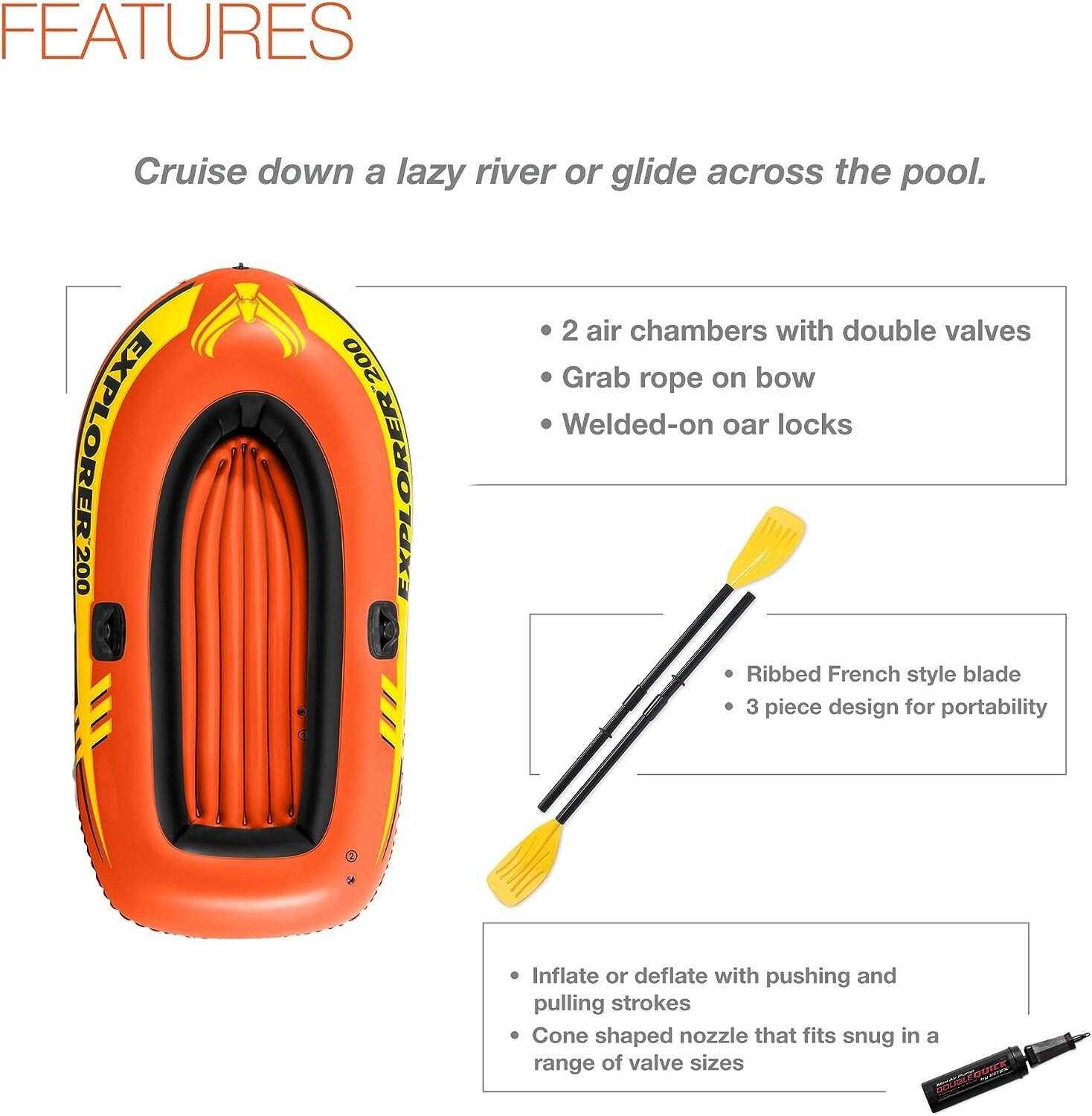 Bote Inflable Con Remos Balsa Bote De Pesca Resistente Durable Bomba De Aire