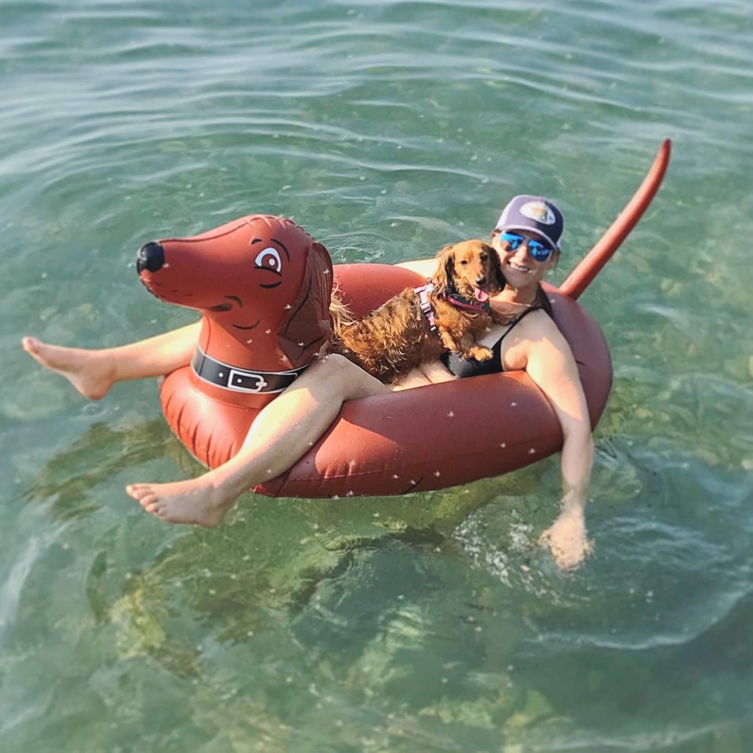 Unique 4′ Wiener Dog Inflatable Pool Float for Adults and Kids – 500 lb Capacity