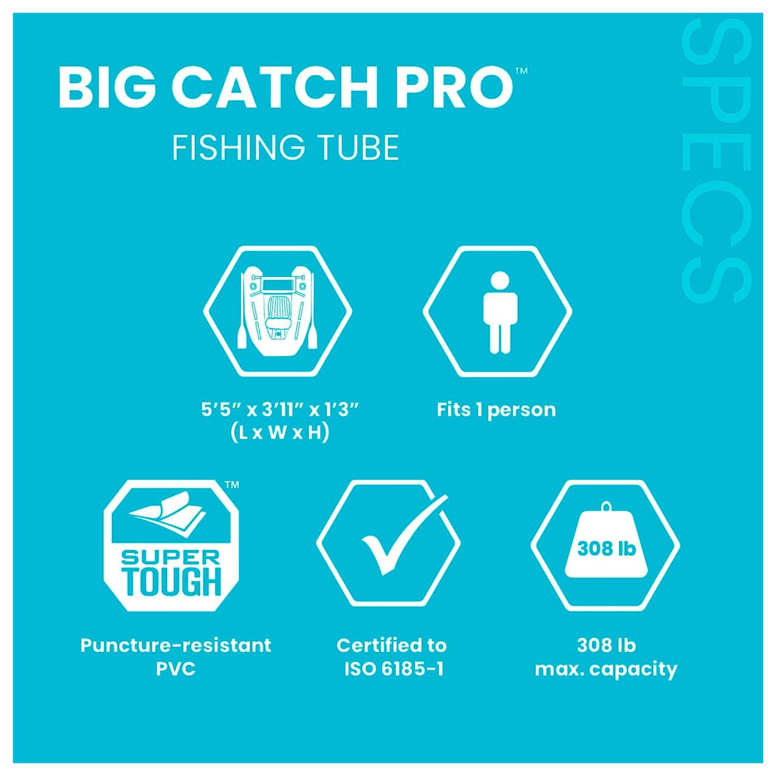 INTEX Big Catch Pro Inflatable Fishing Float Tube Set w/Oars, Pump & Rod Holders