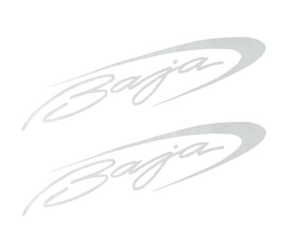 2pcs Vinyl Baja Boats Hull Stickers Replacement for Boat Outboard Motor White