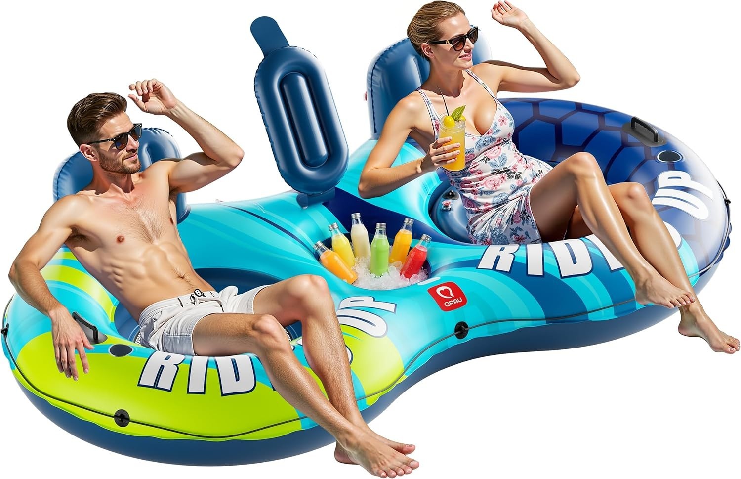 Tubo inflable de río doble de alta resistencia, capacidad para 2 personas, 300kg