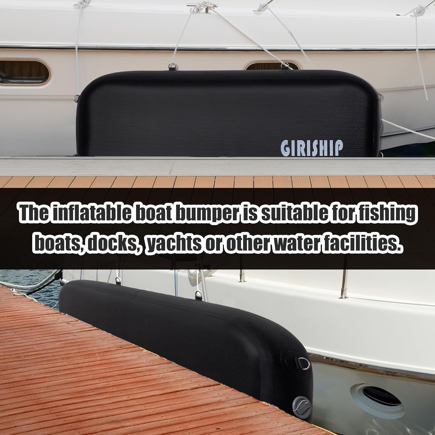 Sturdy 6/10FT Inflatable Dock Fenders with Storage Bag – Ideal for Marine Crafts