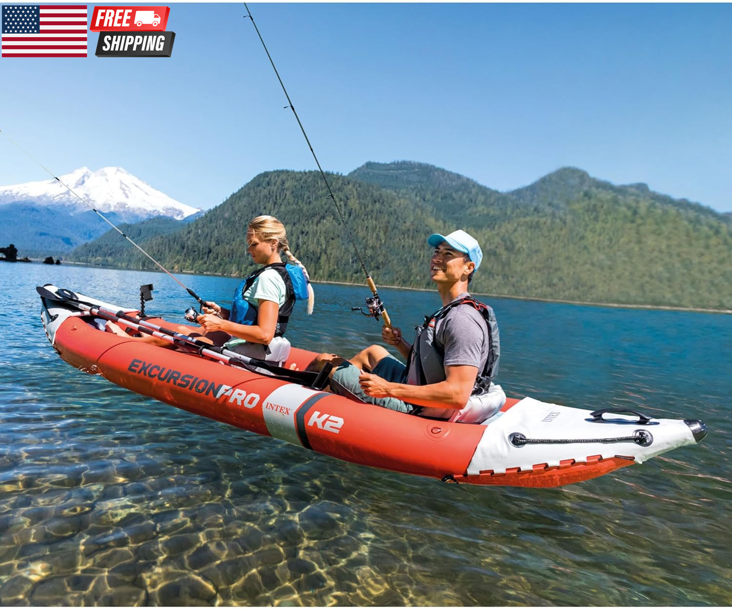 INTEX 68309EP Excursion Pro K2 Inflatable Kayak Set: Includes Deluxe 86In Kayak