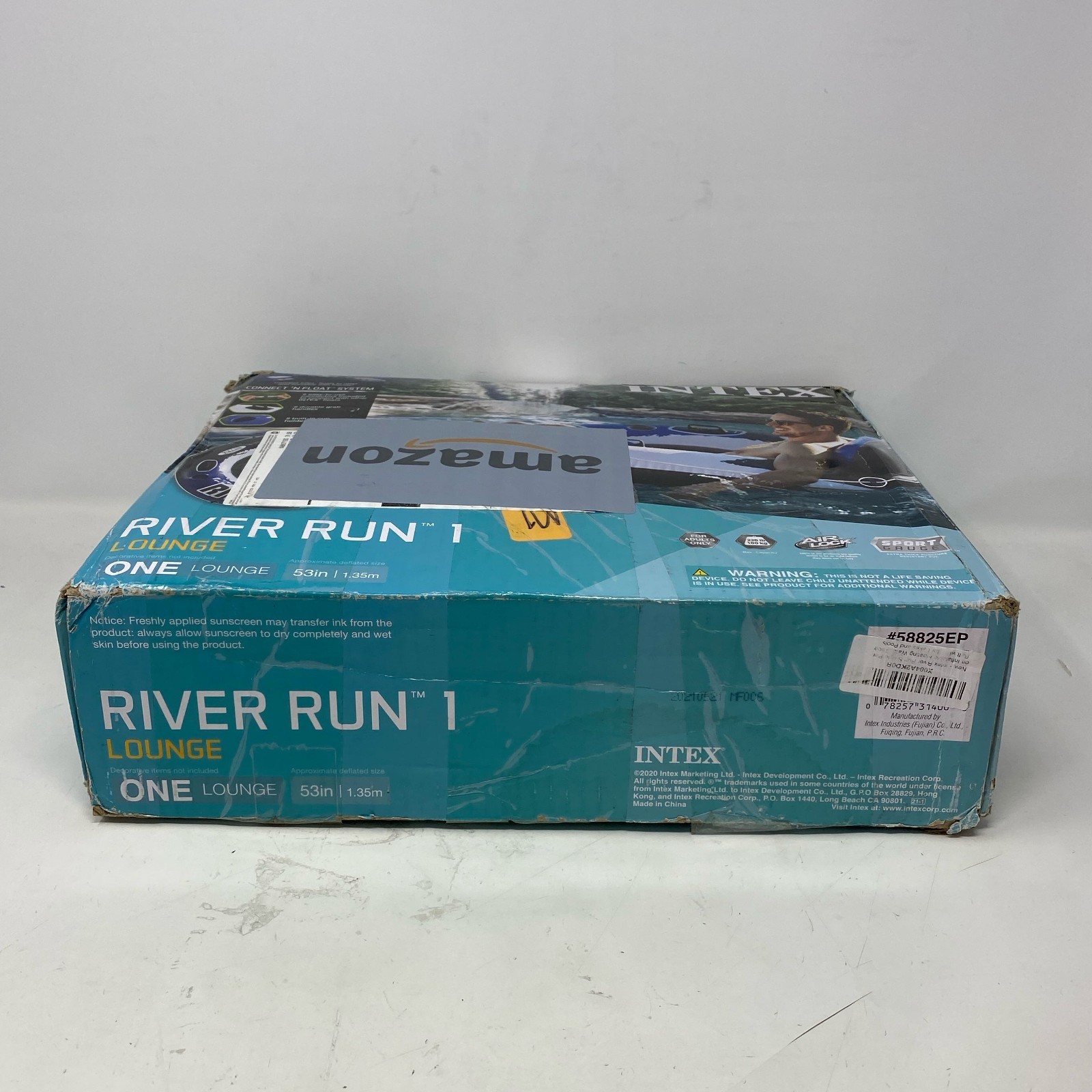 Intex River Run 1 Blue/White 53in Inflatable Tube w/ Backrest & Cups