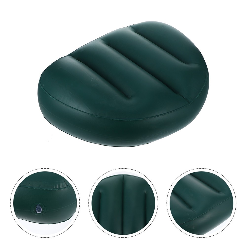 4Pcs Reusable Inflatable Boat Seat Cushions Dark Green PVC Lightweight for Kayak