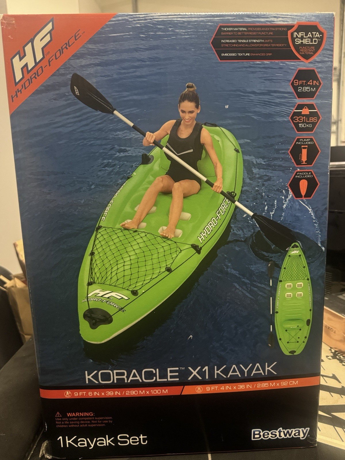 Best Way Hydro-Force X1 Kayak 1 Kayak Set with Pump and Paddle NEW ORIGINAL BOX