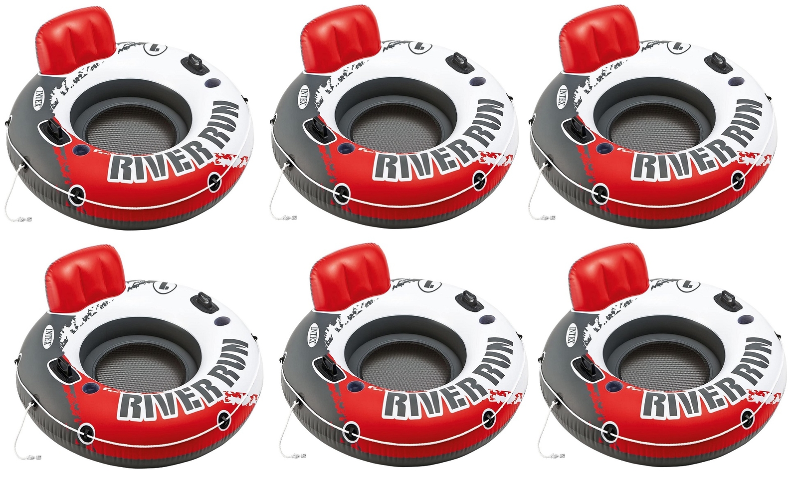 Intex Red River Run 1 Fire Edition Sport Lounge Inflatable Water Float 53inch Di