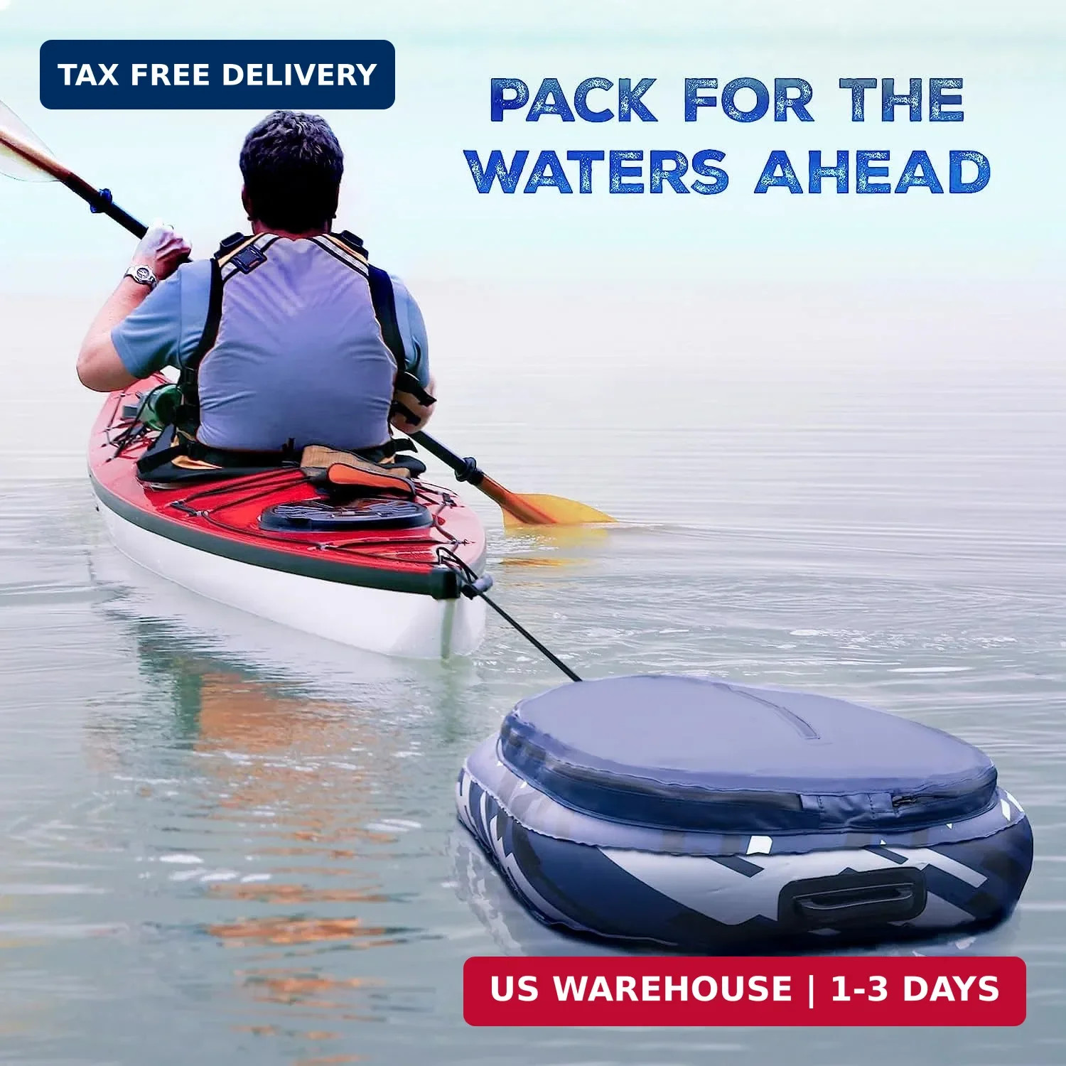 Adventure-30 Kayak River Cooler with Tow Rope, Insulated Heavy Duty PVC, Floatin