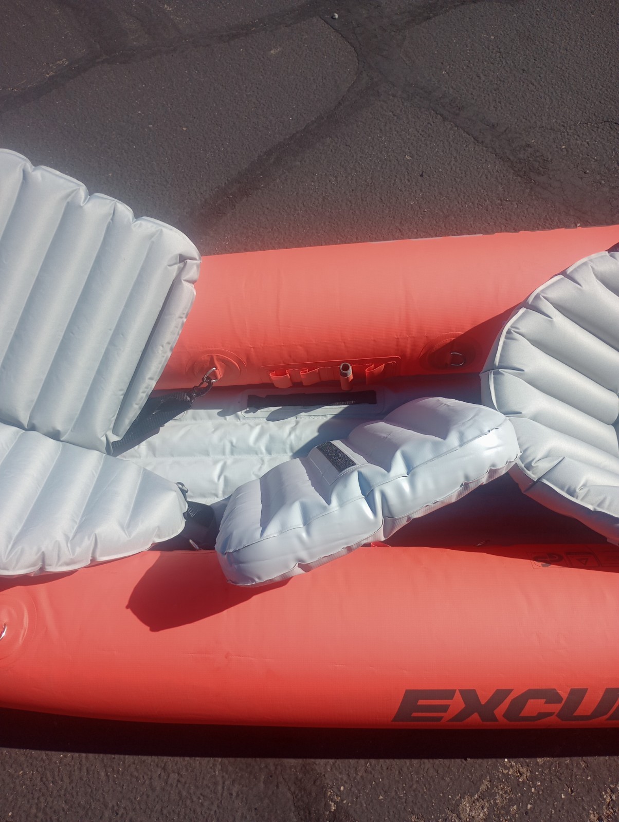 Intex Excursion Pro Inflatable 2 Person Vinyl Kayak Orange and grey.