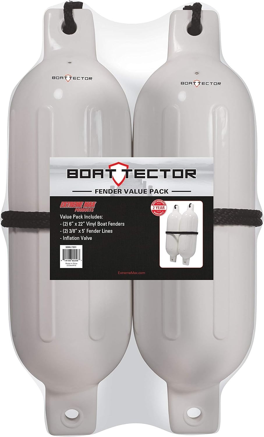Durable White Inflatable Boat Fenders – 6.5″ x 22″ – Protect Your Investment