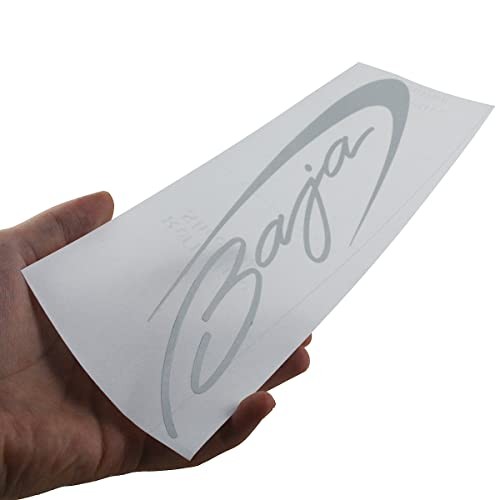 2pcs Vinyl Baja Boats Hull Stickers Replacement for Boat Outboard Motor White