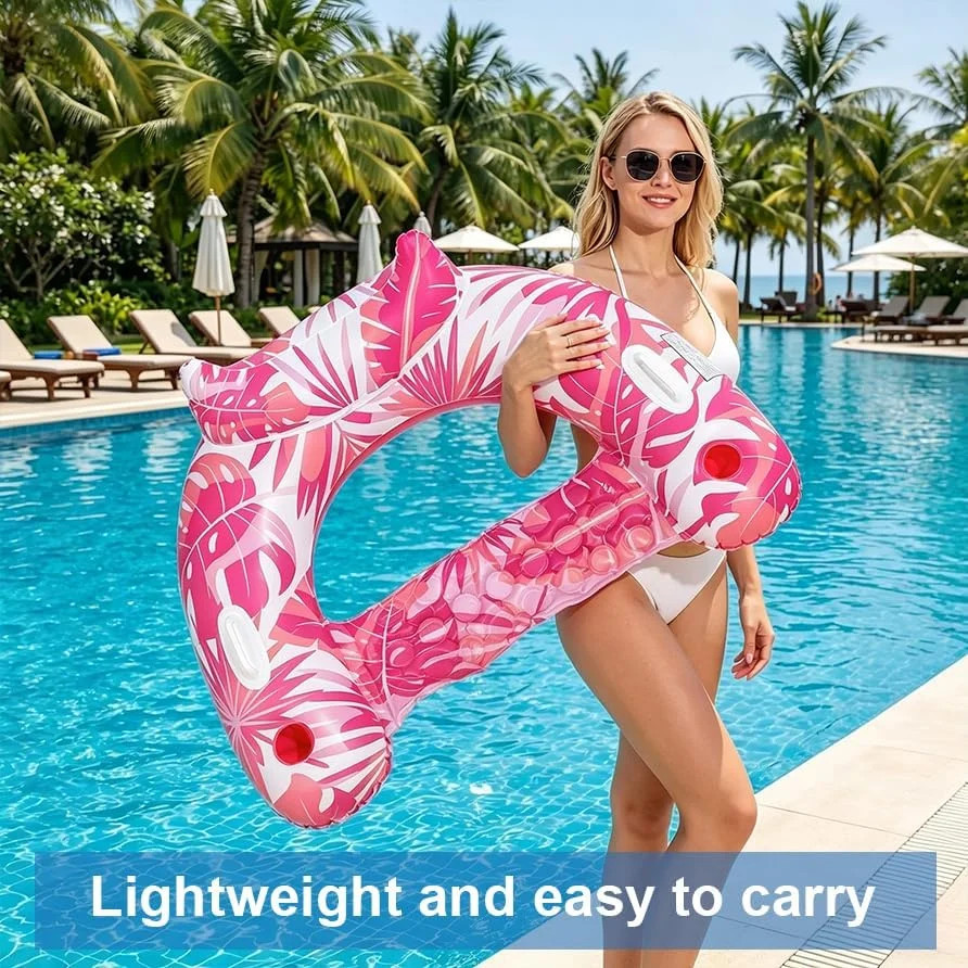 Pool Floats Adult, 2 Pack Inflatable Pool Float Chair, Portable Pool Floaties ..