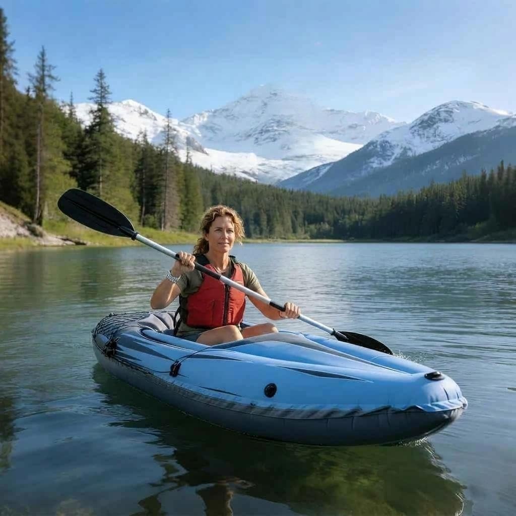 Lightweight 9ft Fishing Kayak with Aluminum Oars – Perfect for Lakes & Rivers