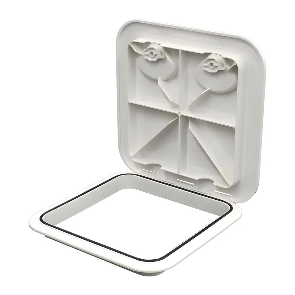 Marine Boat Deck Access Hatch & Lid 14-3/4 x 14-1/2, White, 370mm x 375mm
