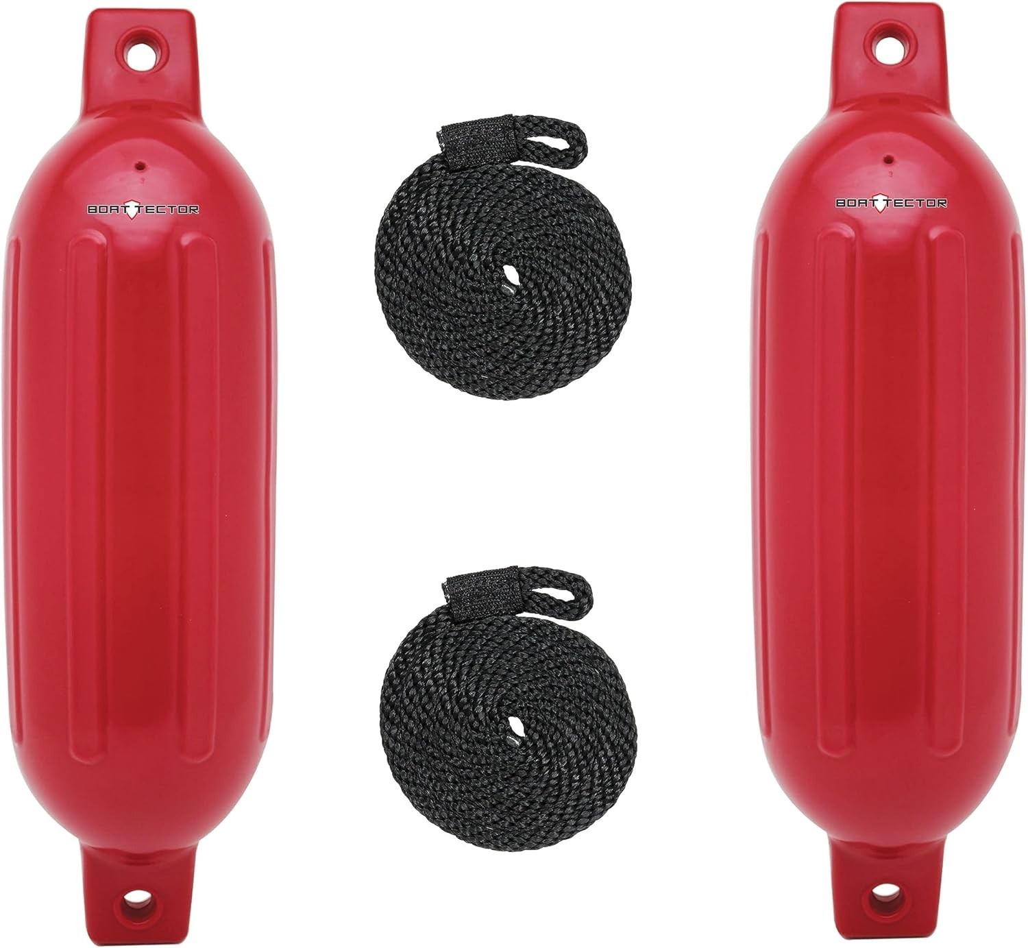 Protect Your Boat with 2 Inflatable Fenders – 4.5″ x 16″ Bright Red Pack