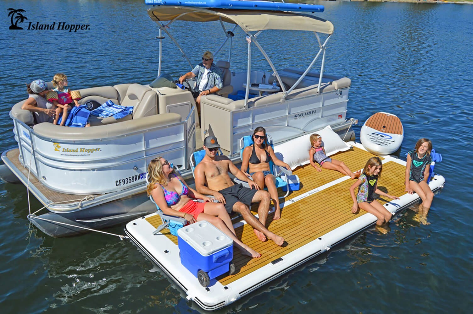 Island Hopper Inflatable Patio Dock 15′ Elite Class Water Platform – used 1 time