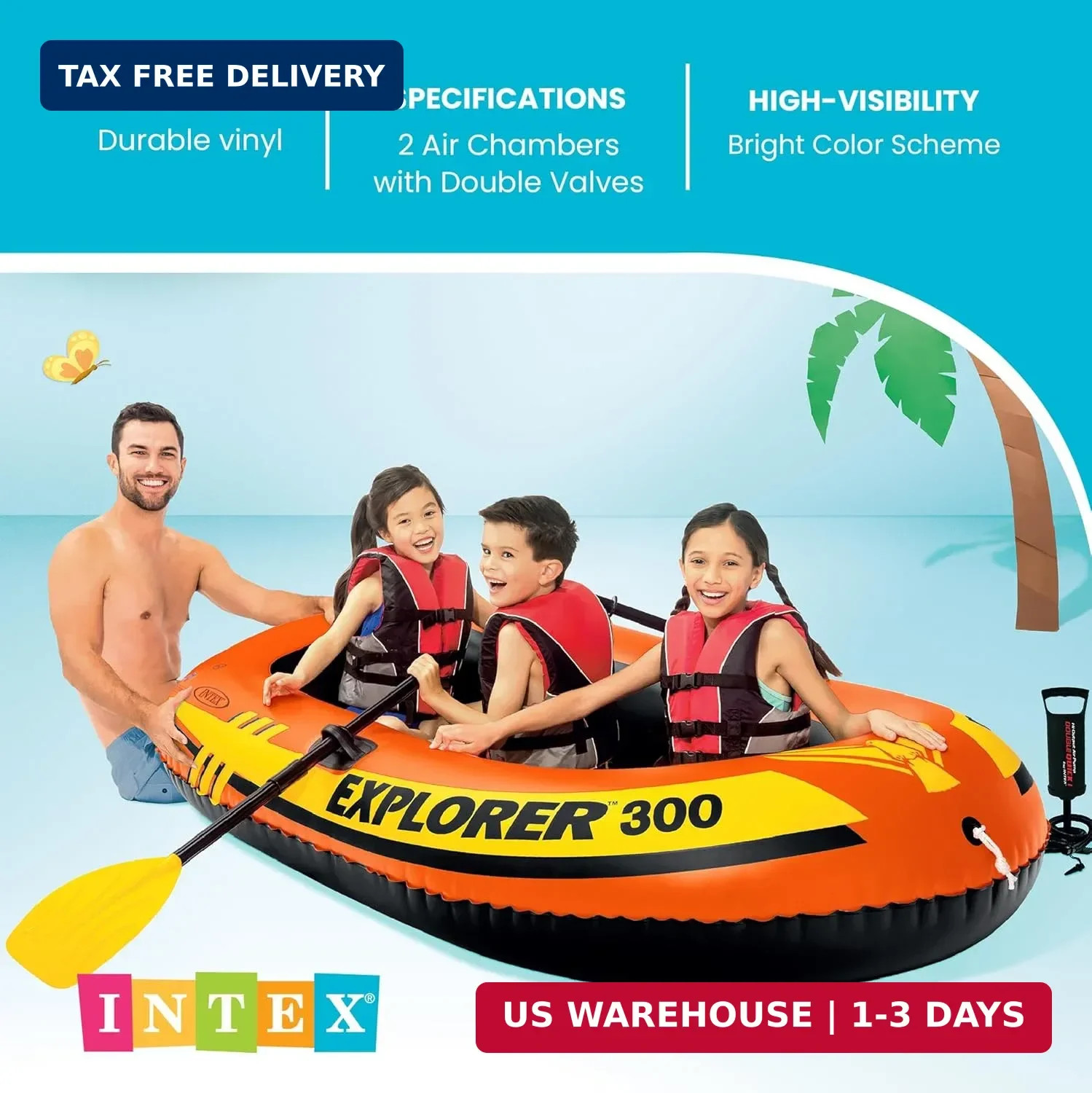 Explorer Compact Inflatable Boat Series: Dual Air Chambers – Welded Oar Lo