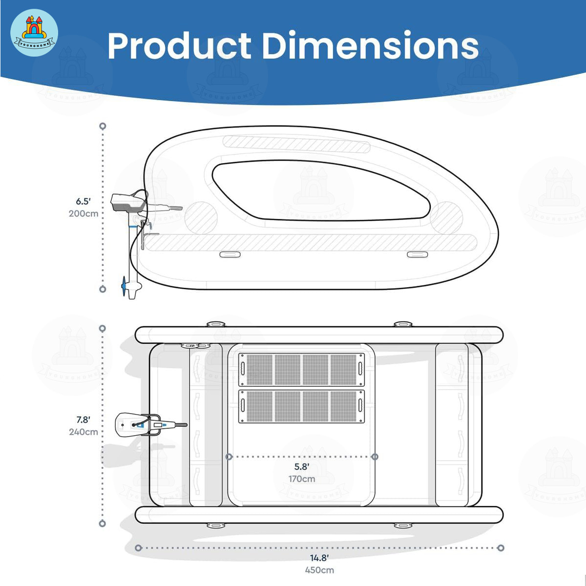 Hot Inflatable Electric Boat Inflatable House Boat for Ocean Lake Water Play