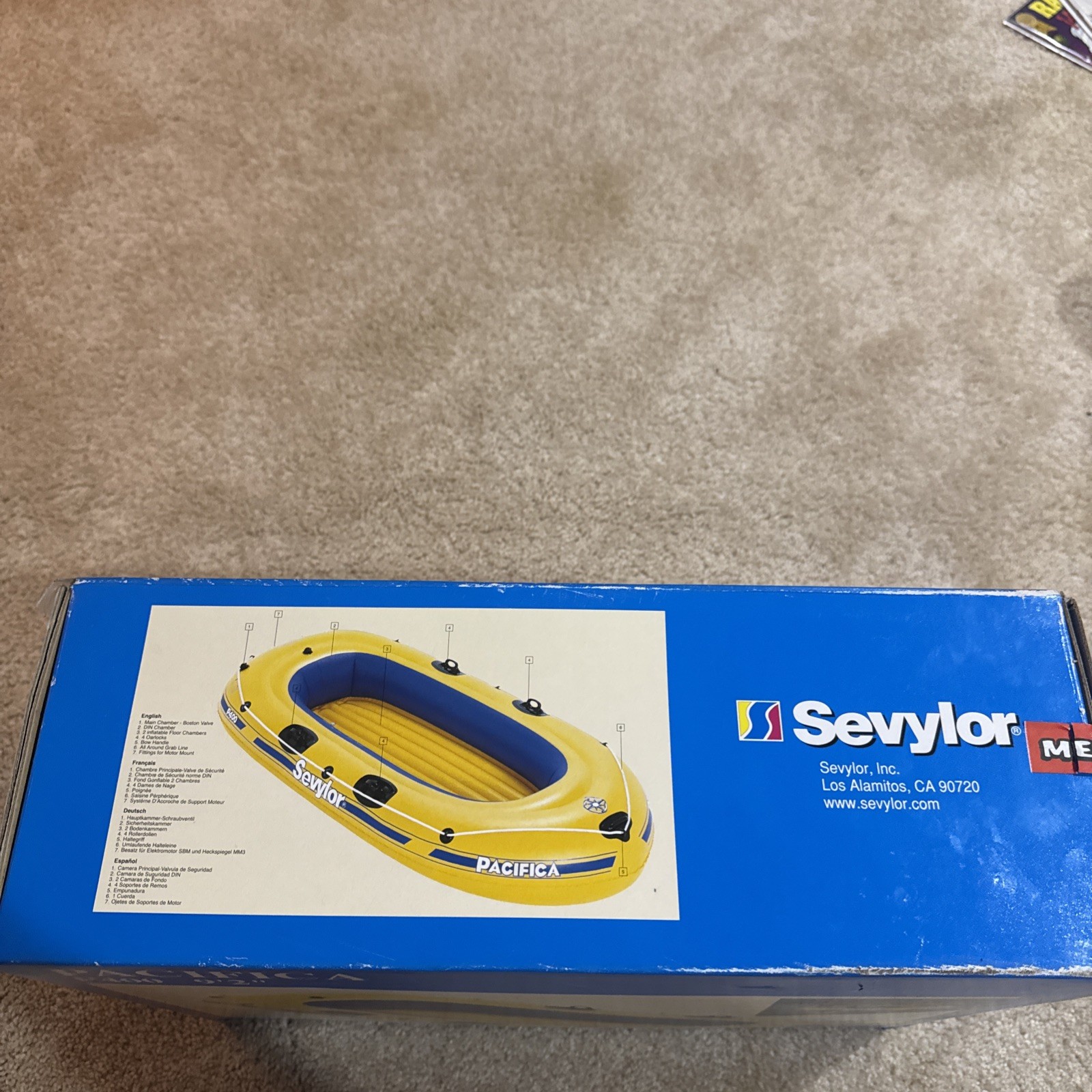9’ 2” Sevylor Pacifica P400 3- or 4-Person (Up To 700 Lbs) Boat Inflatable Raft