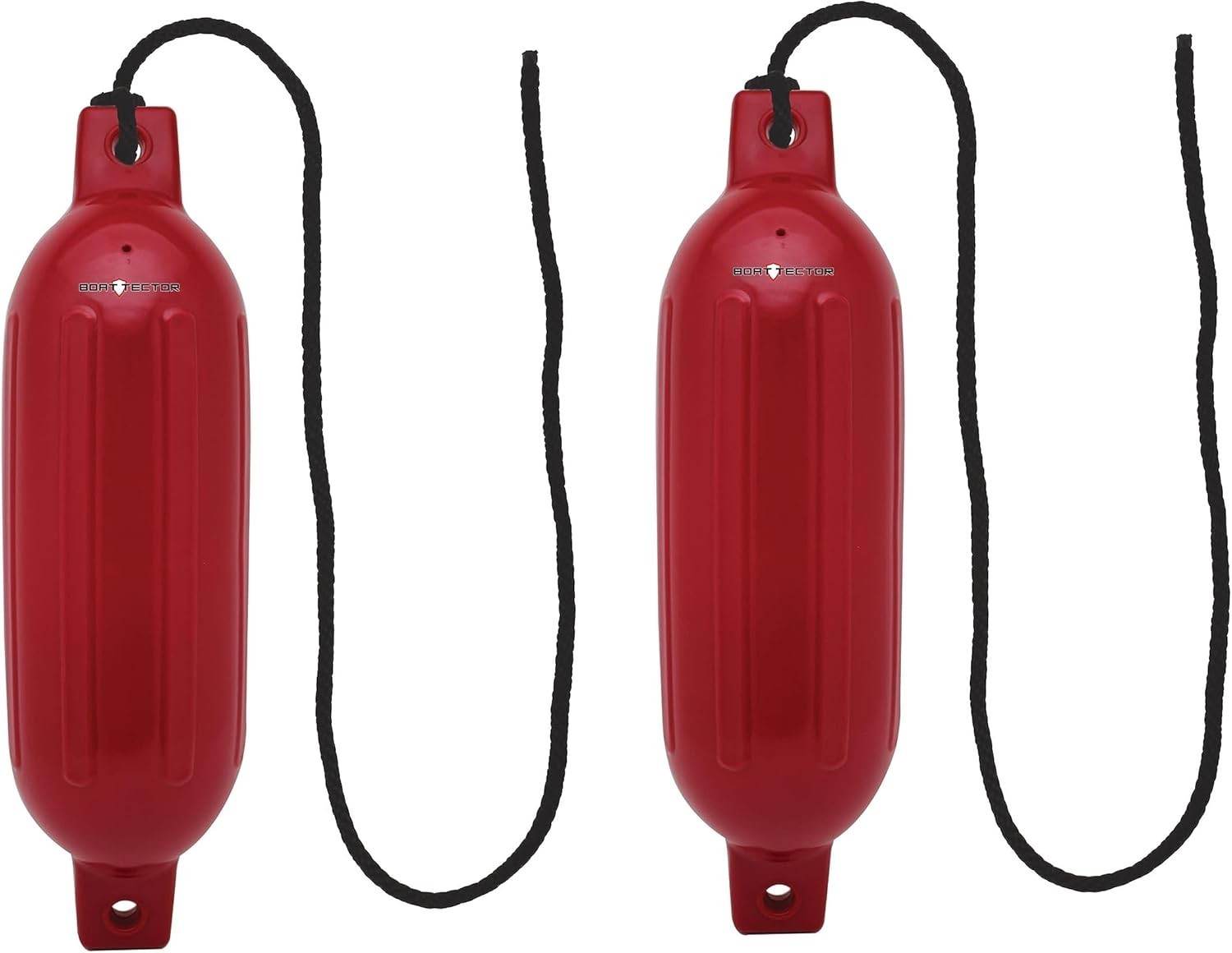 Protect Your Boat with 2 Inflatable Fenders – 4.5″ x 16″ Bright Red Pack