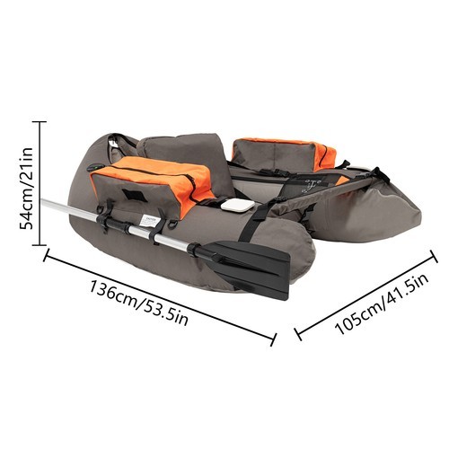 Portable Inflatable Fishing Boat Raft,Backrest Adjustable Angle, Blow Up Boat