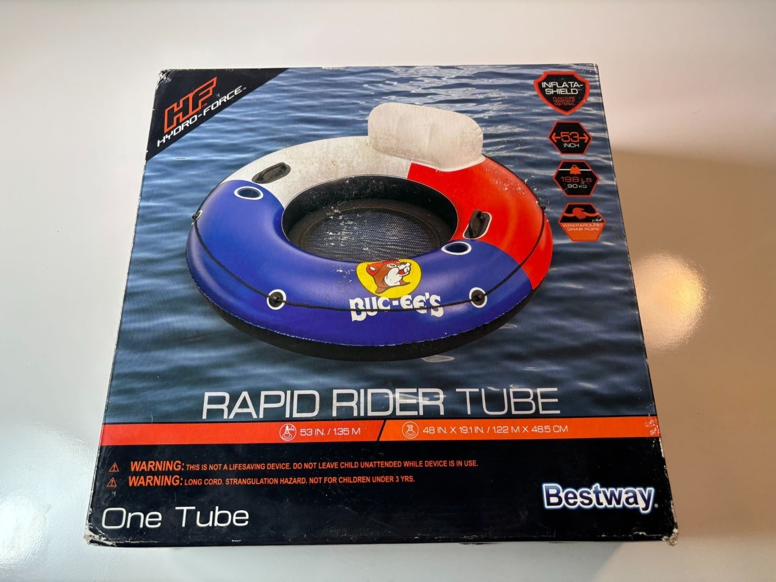 Bestway BUC-EE’s Hydro-Force Rapid Rider Tube – Red, White and Blue Tubing Float