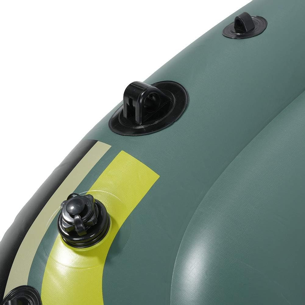 2 Person Inflatable Boat Inflatable Boats for Adults Heavy Duty Green PVC Inflat