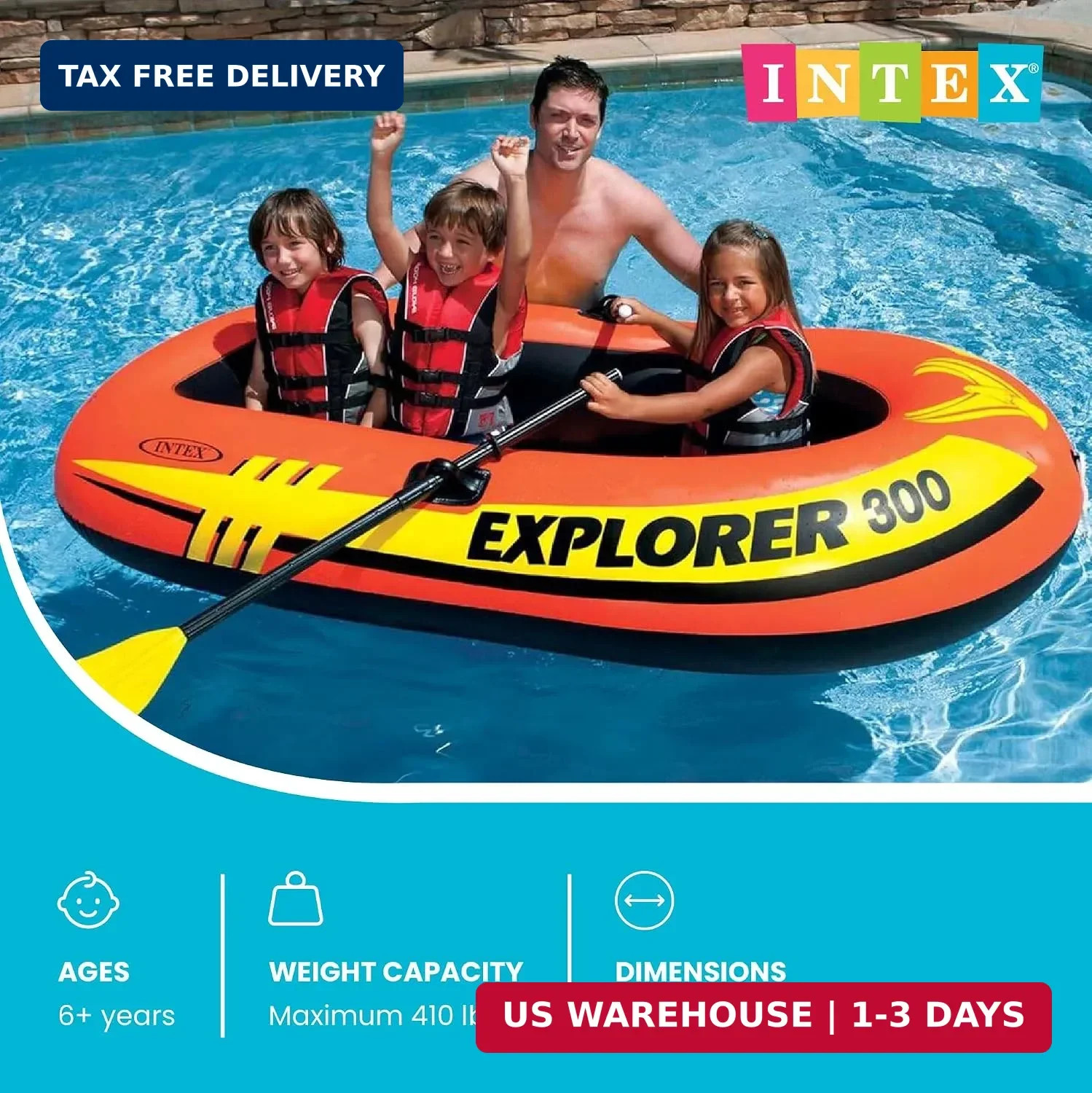 Explorer Compact Inflatable Boat Series: Dual Air Chambers – Welded Oar Lo