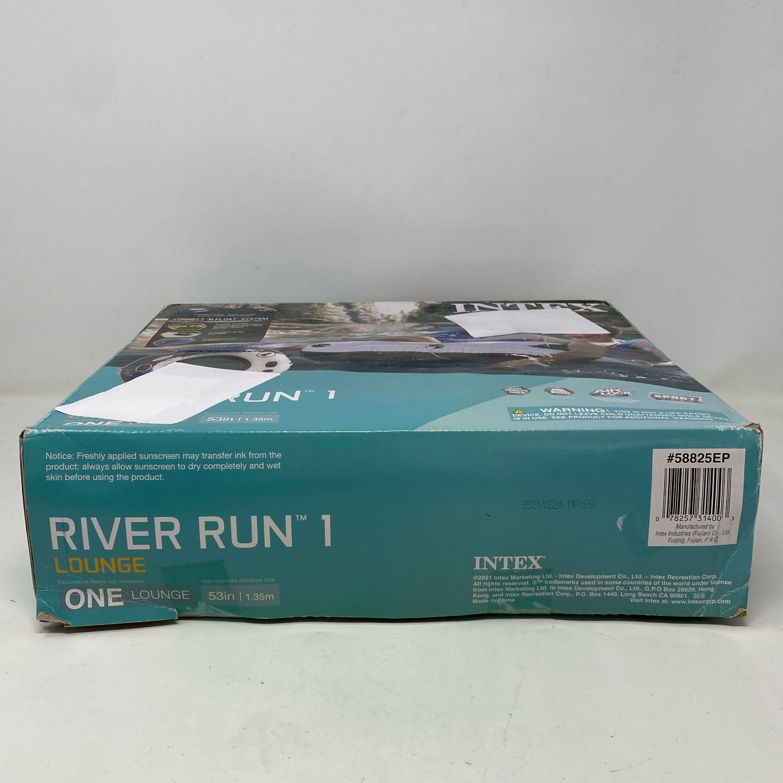 Intex River Run 1 Lounge Tube Blue 53in 1-Person w/Cup Holders