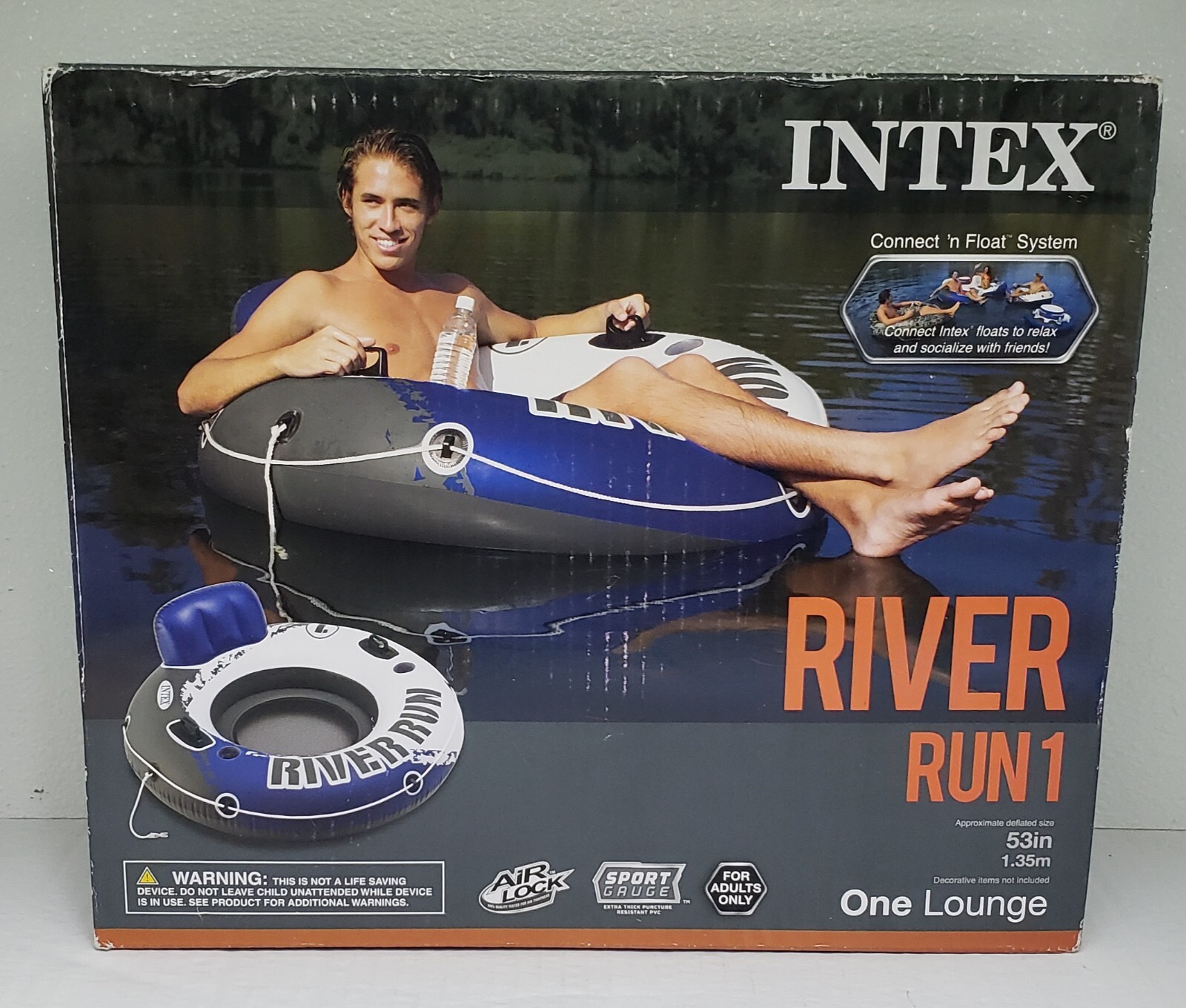 Intex River Run I Sport Lounge 53 inch Inflatable Water Float