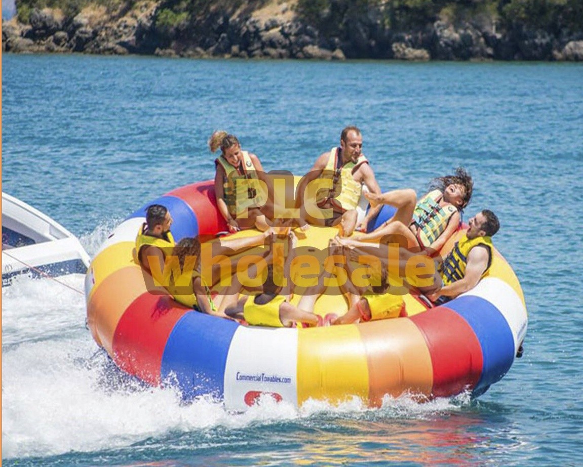 1PC HOT 10ft Inflatable Spinning UFO Disco Boat Towable Tube for Water Games