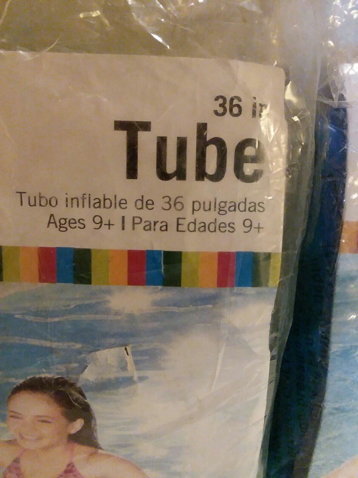 36 In Tube Water Fun Set Of 2 Green+ Blue Inflatable Free Shipping