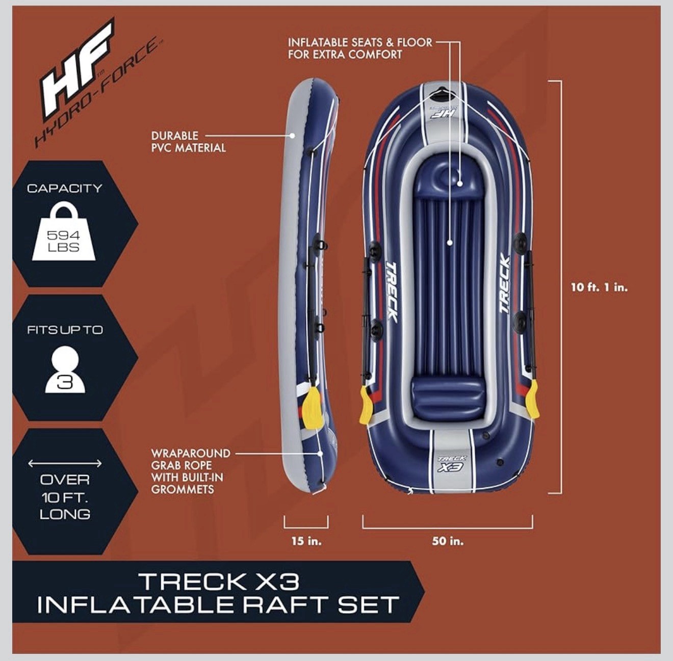 Bestway Hydro-Force Inflatable Raft Set | Inflatable Boat for Kids and Adults…