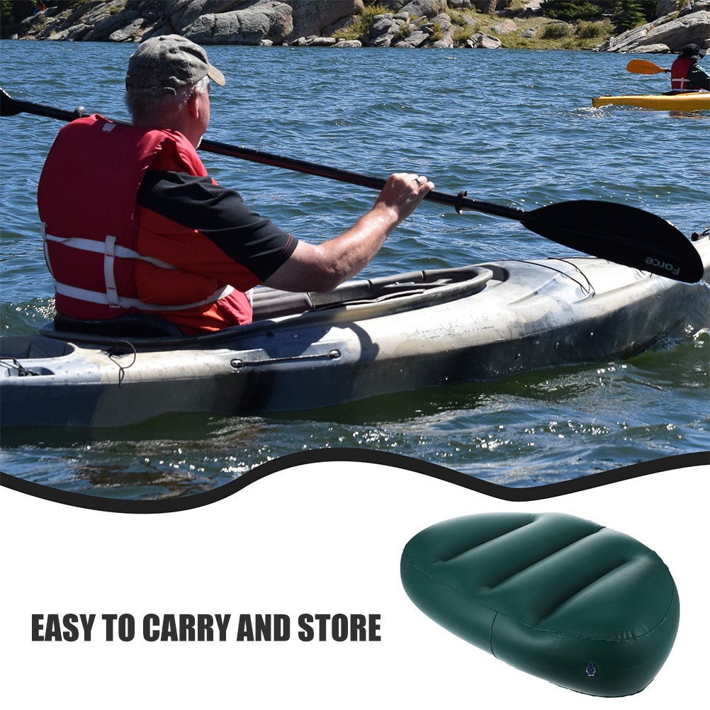 4Pcs Reusable Inflatable Boat Seat Cushions Dark Green PVC Lightweight for Kayak