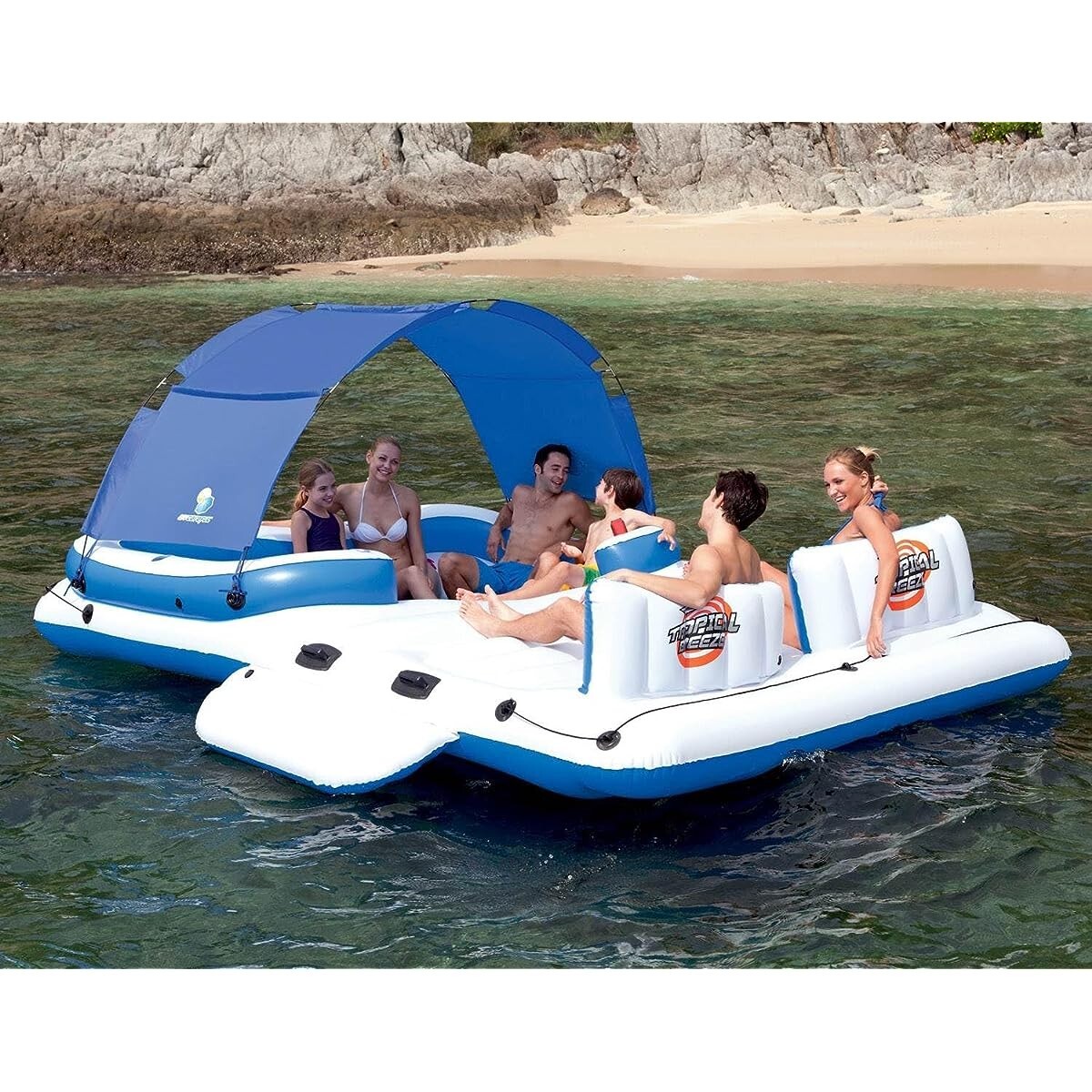 Bestway Hydro ForceTropical Breeze Raft 6-Person Inflatable Float Large Lounge