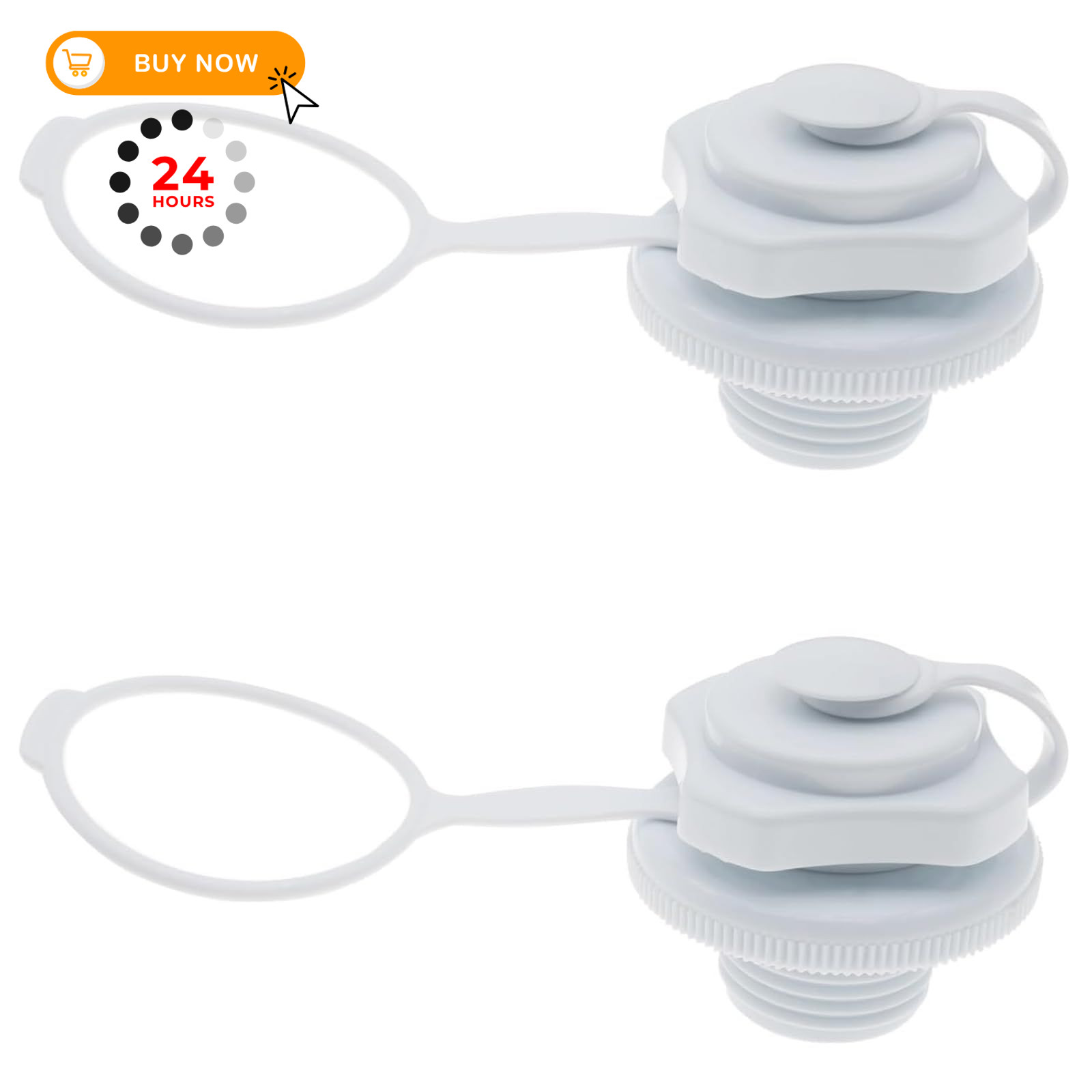 OZXNO 2 Pcs Inflatable Boat Air Valve 24mm Plastic 24 mm, White