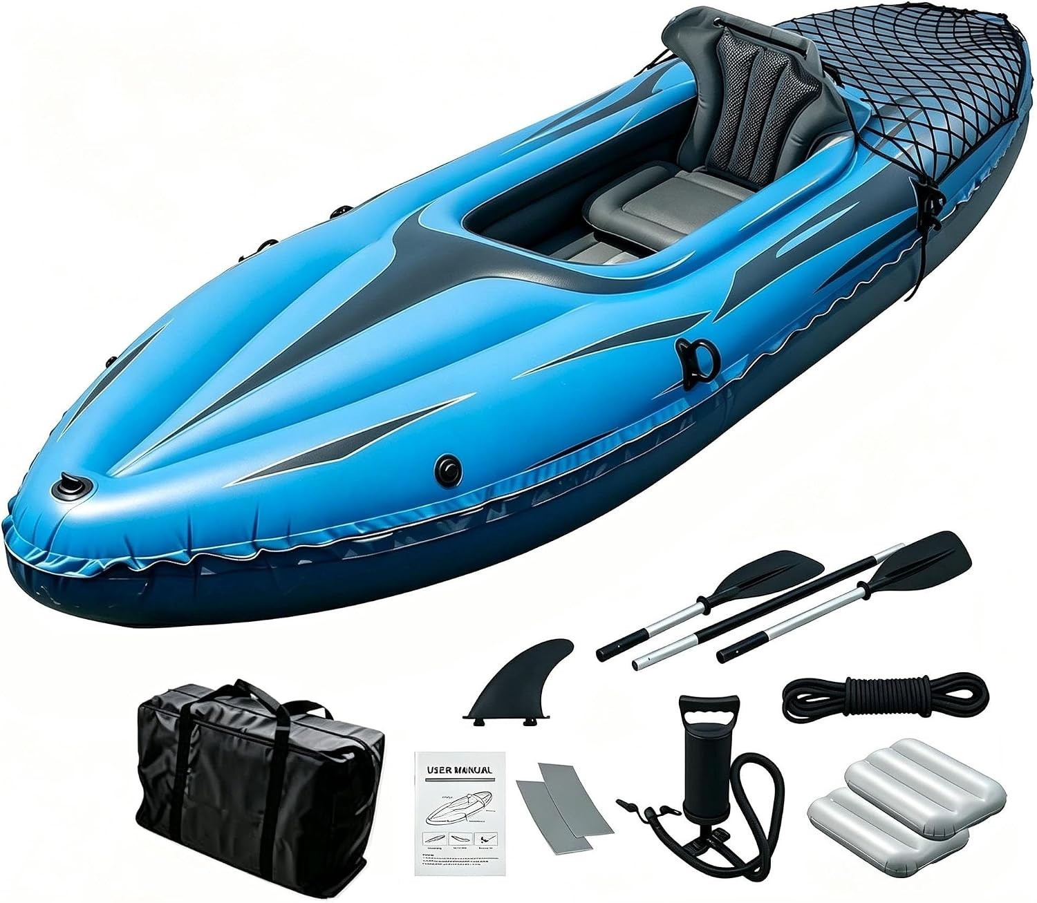 Lightweight 9ft Fishing Kayak with Aluminum Oars – Perfect for Lakes & Rivers