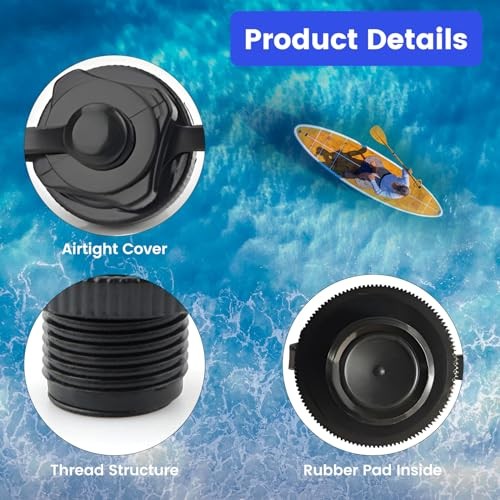 Inflatable Boat Air Valve,2PCS Inflatable Boat Replacement Caps Boat Spiral