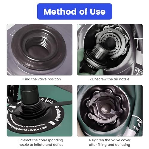 Inflatable Boat Air Valve,2PCS Inflatable Boat Replacement Caps Boat Spiral