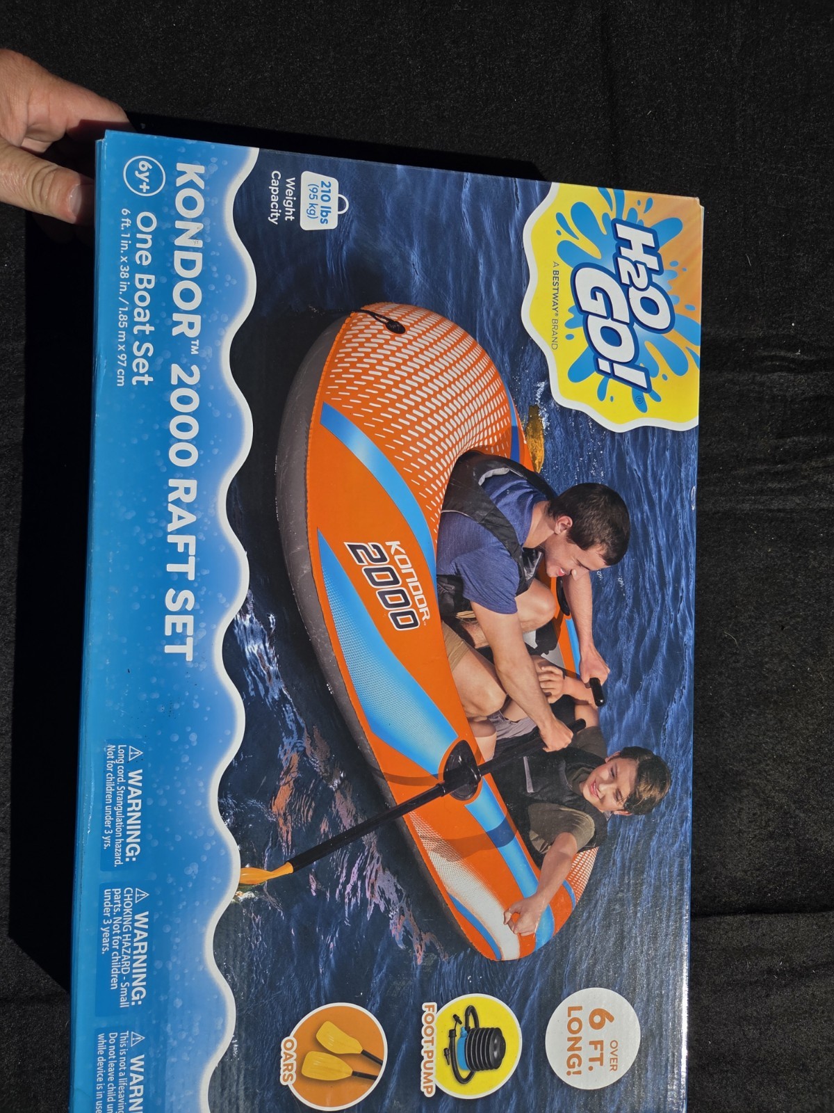 H20 Go Kondor 2000 Raft New Includes Boat, Pair Of Oars Foot Pump inflatable