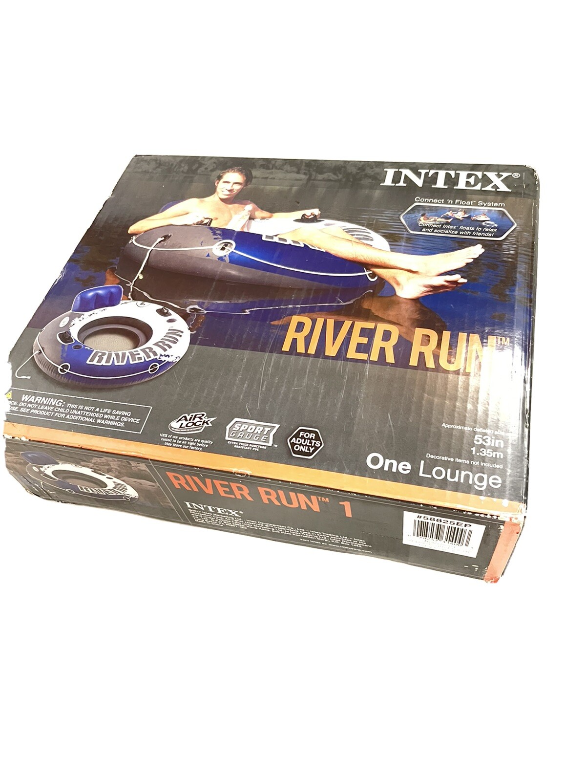 Intex River Run I Sport Lounge 53 inch Inflatable Water Float – Open Box