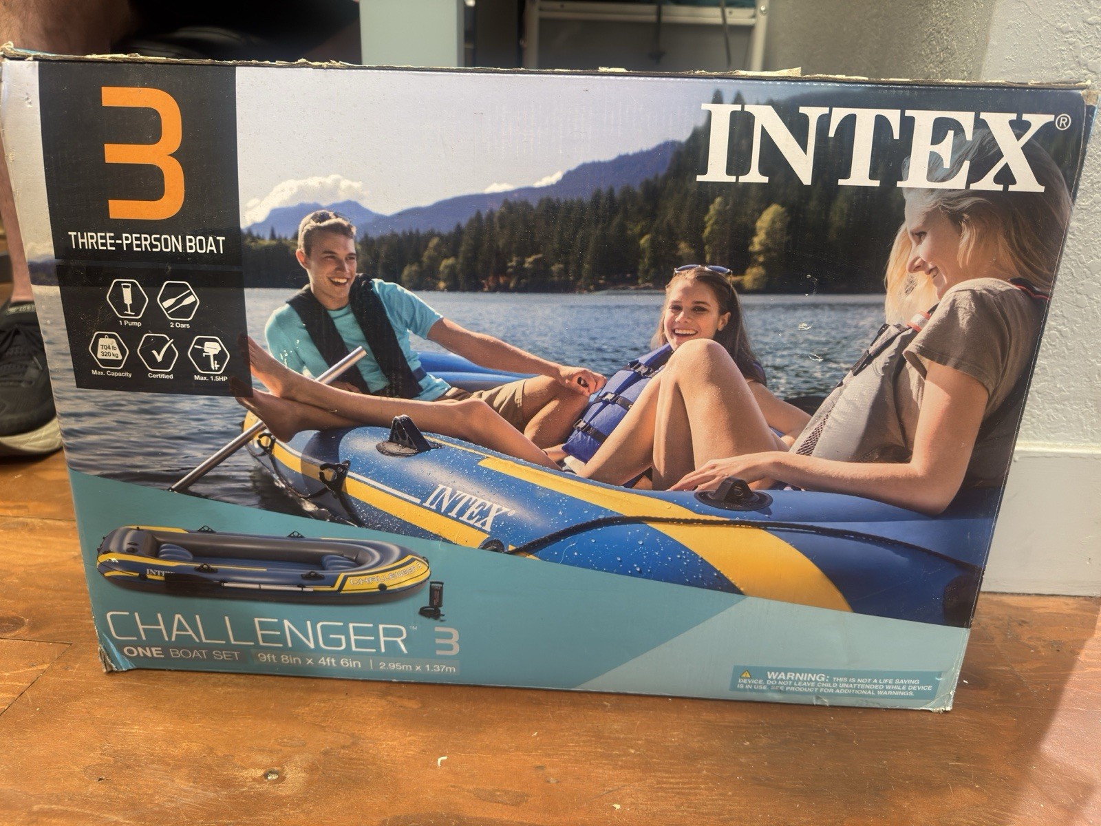 INTEX Challenger 3 Inflatable Boat Set with Pump & Oars | 68370EP (Used)