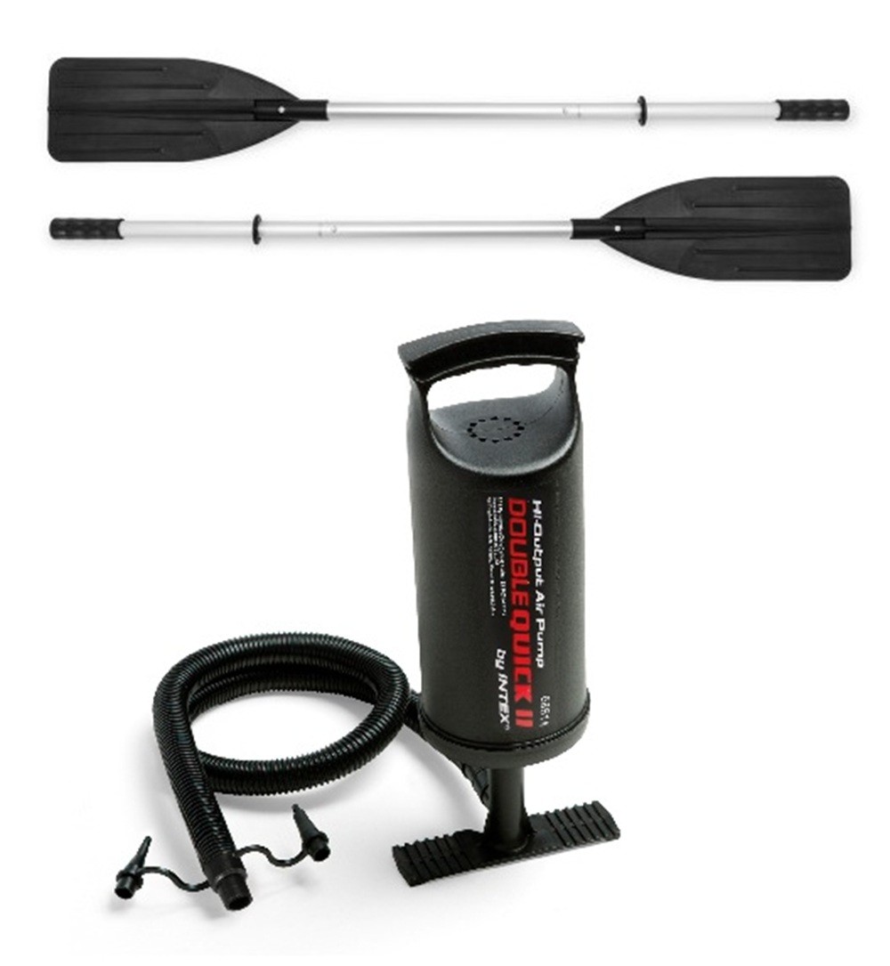 Intex Seahawk 4 Inflatable Boat Set with Aluminum Oars and Pump