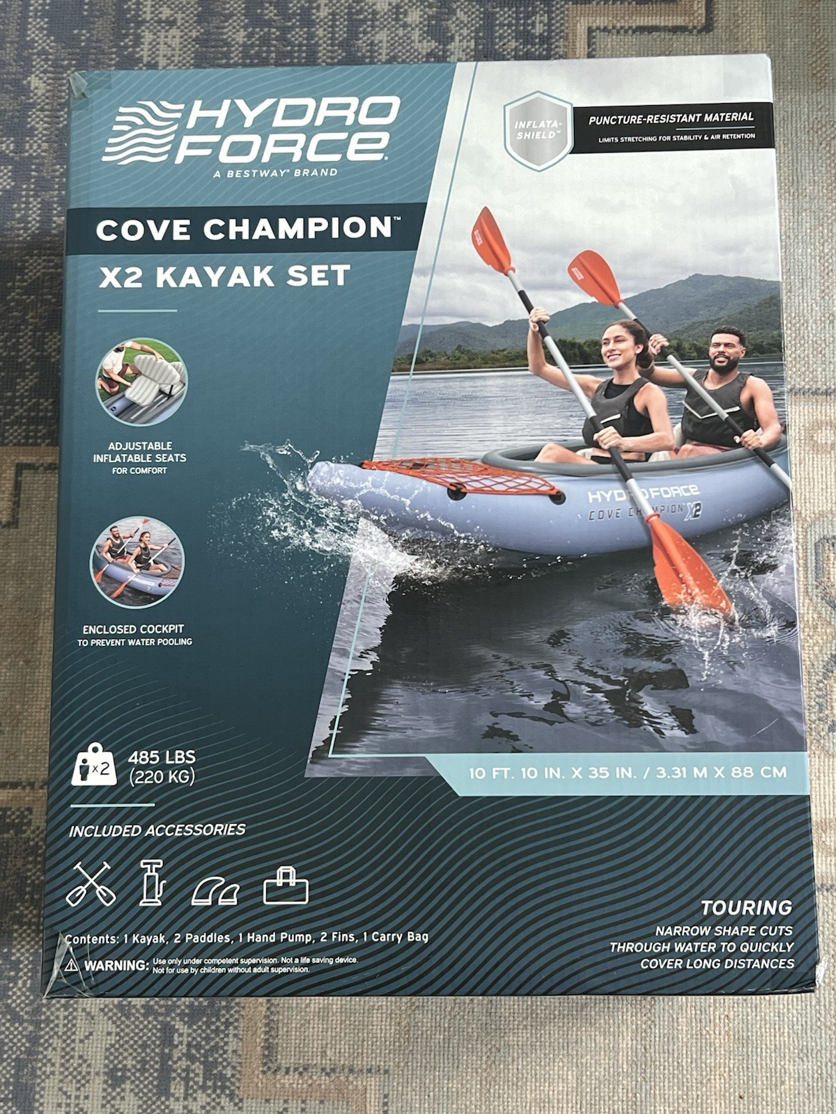 Hydro-Force Cove Champion X2 Kayak Set 73582 Inflatable-Shield 10ft 10in x 35in