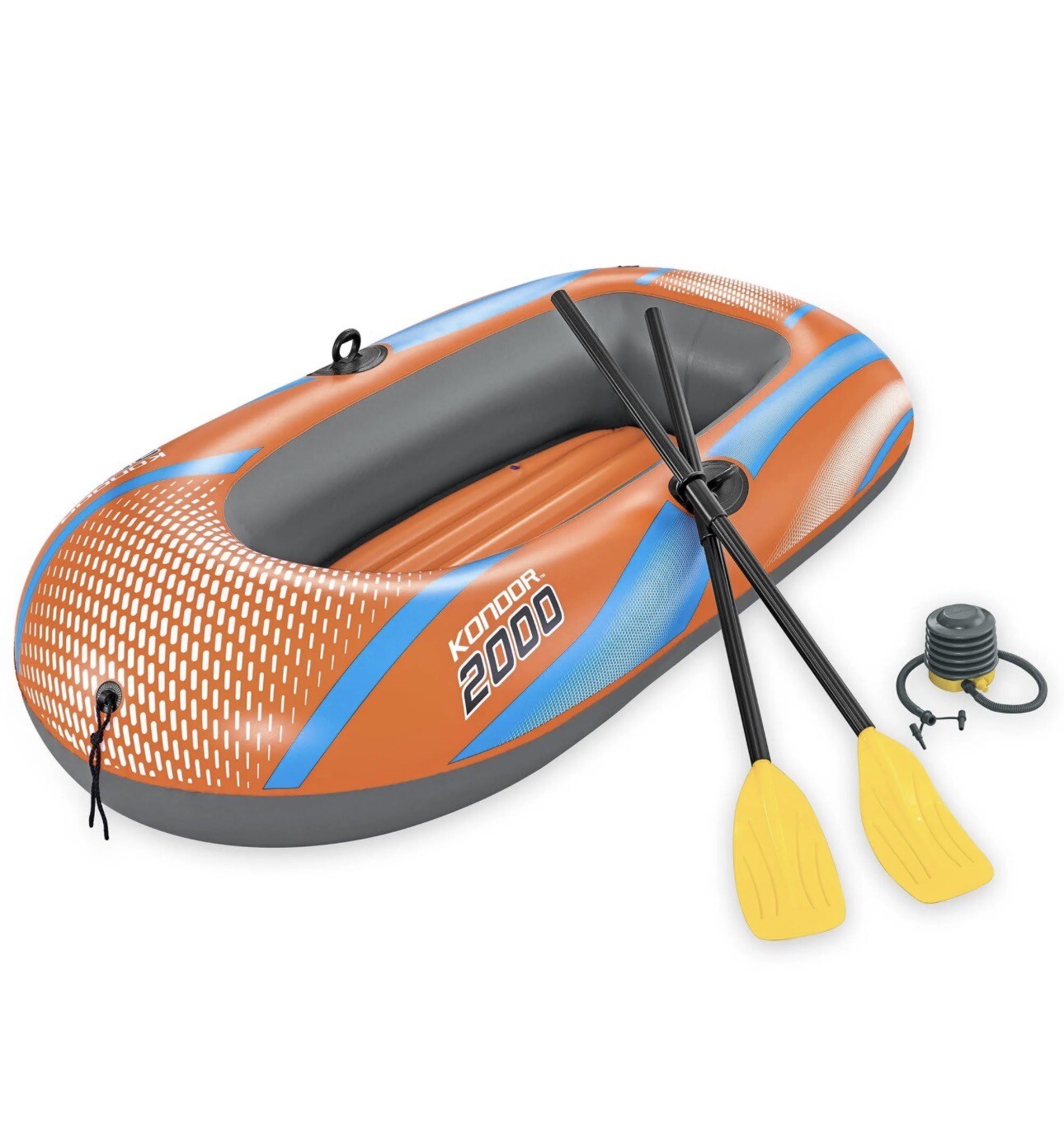 NEW Bestway 61142E Kondor 2000 Raft Set Inflatable Boat Orange